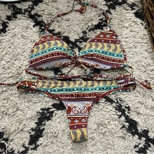 Eidon Paisley Print Bikini Set
